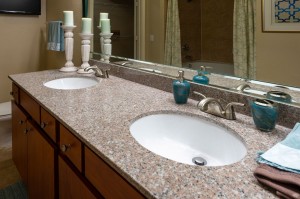 Two Bedroom Apartments for Rent in Katy, TX - Bathroom Counter with Double Sinks 